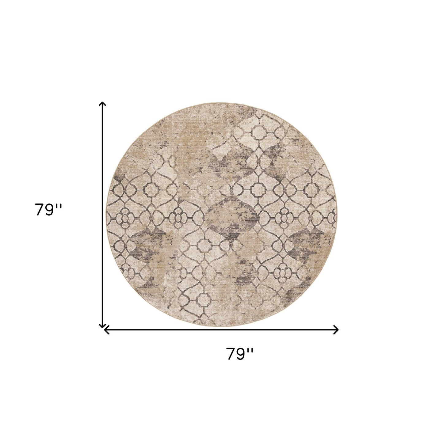 4' X 6' Ivory Faded Vintage Area Rug