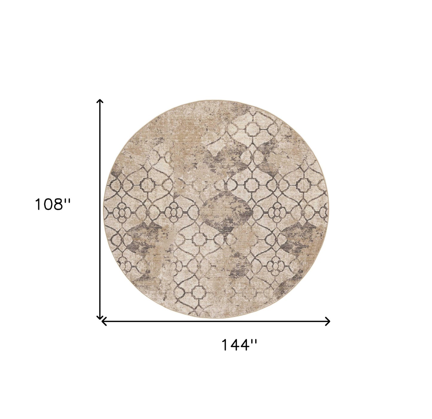 4' X 6' Ivory Faded Vintage Area Rug