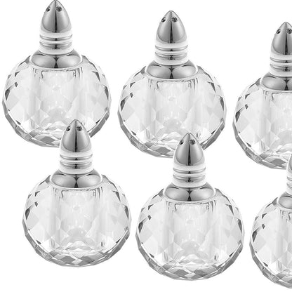 Individual Silver Crystal Zendra Design Salt And Peppers  Gift Boxed 6 Pc Set