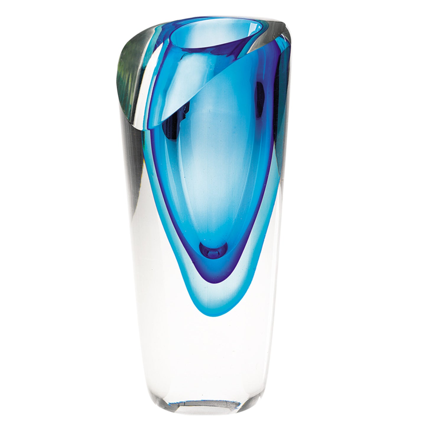 75 Mouth Blown Glass Blue Vase