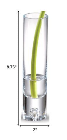 8 Mouth Blown Crystal Bud Vase