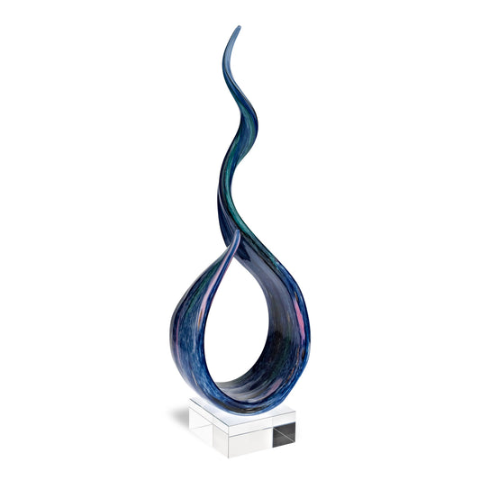 18 Multicolor Art Glass Centerpiece On Black Crystal Base