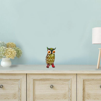 8 Mouth Blown Owl Art Glass