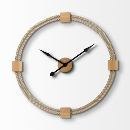 3" Circle Brown Metal Skeleton Wall Clock