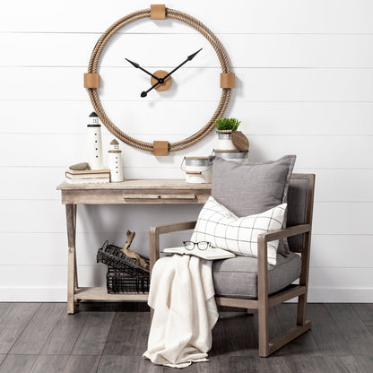 3" Circle Brown Metal Skeleton Wall Clock