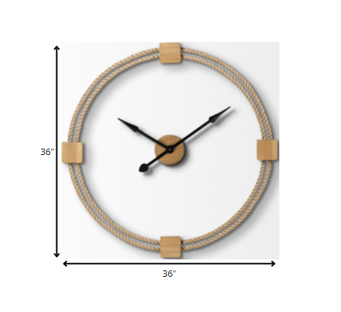 3" Circle Brown Metal Skeleton Wall Clock