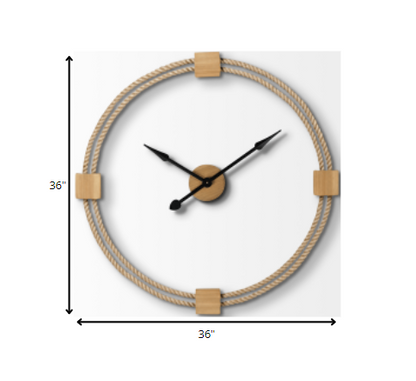 3" Circle Brown Metal Skeleton Wall Clock