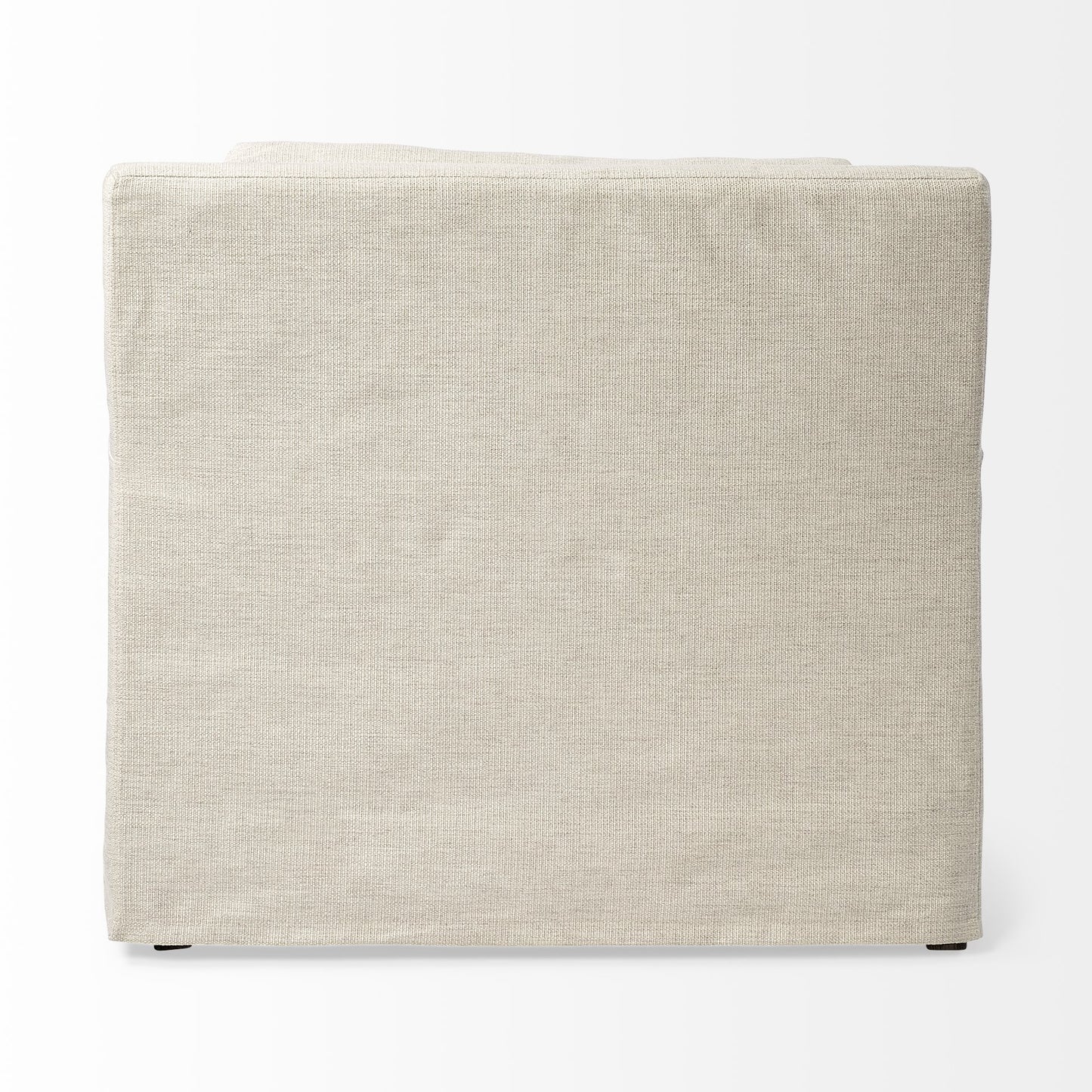 38" Cream And Brown Fabric Arm Chair