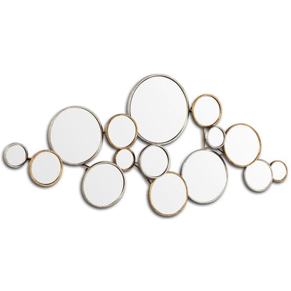 Gold and Silver Round Accent Metal Mirror