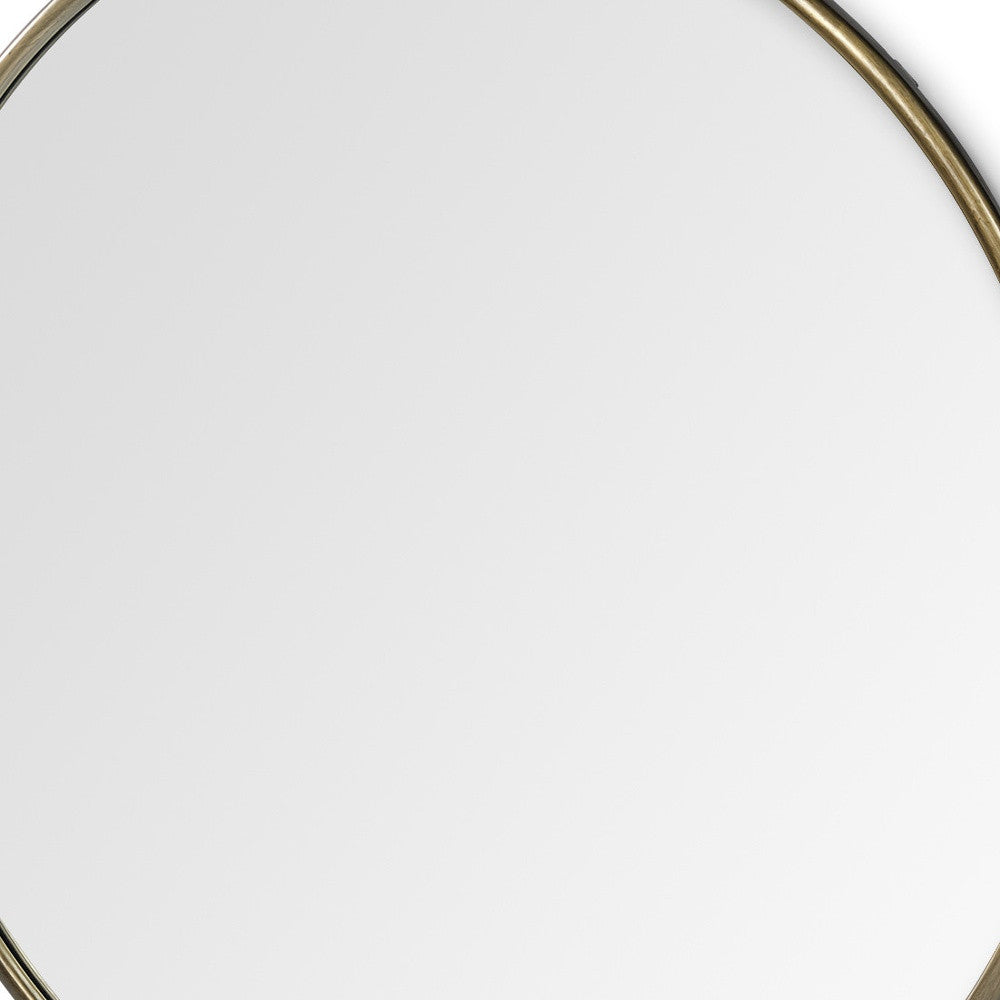 47" Round Gold Metal Frame Wall Mirror