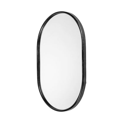 Black Oval Accent Metal Mirror