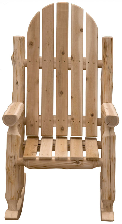 Rustic And Natural Cedar Adirondack Rocking Chair