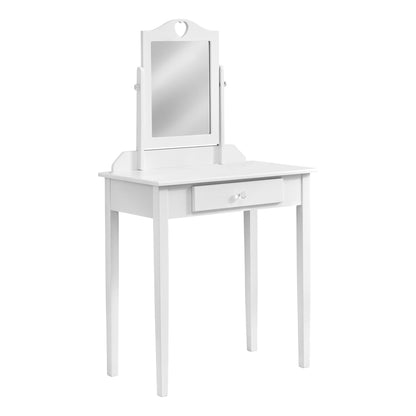 White Vanity Mirror And Storage Drawer