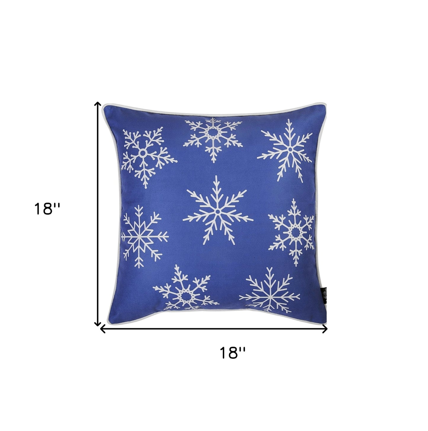 Set Of 4 18" Christmas Snowflakes Throw Pillow Cover In Blue