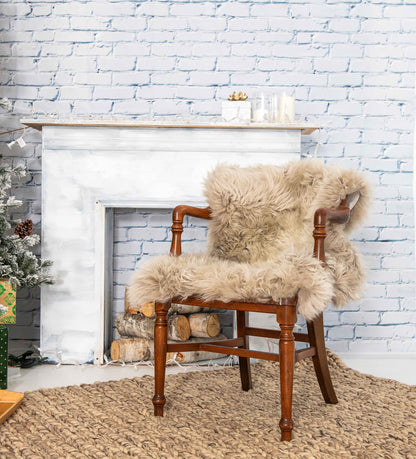 2' X 3' Dark Cream New Zealand Natural Sheepskin Rug