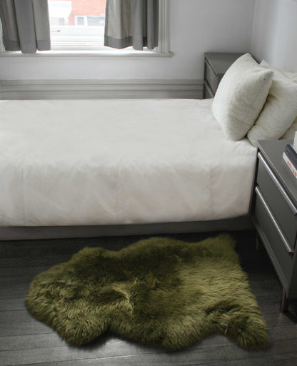 2' X 3' Dark Cream New Zealand Natural Sheepskin Rug