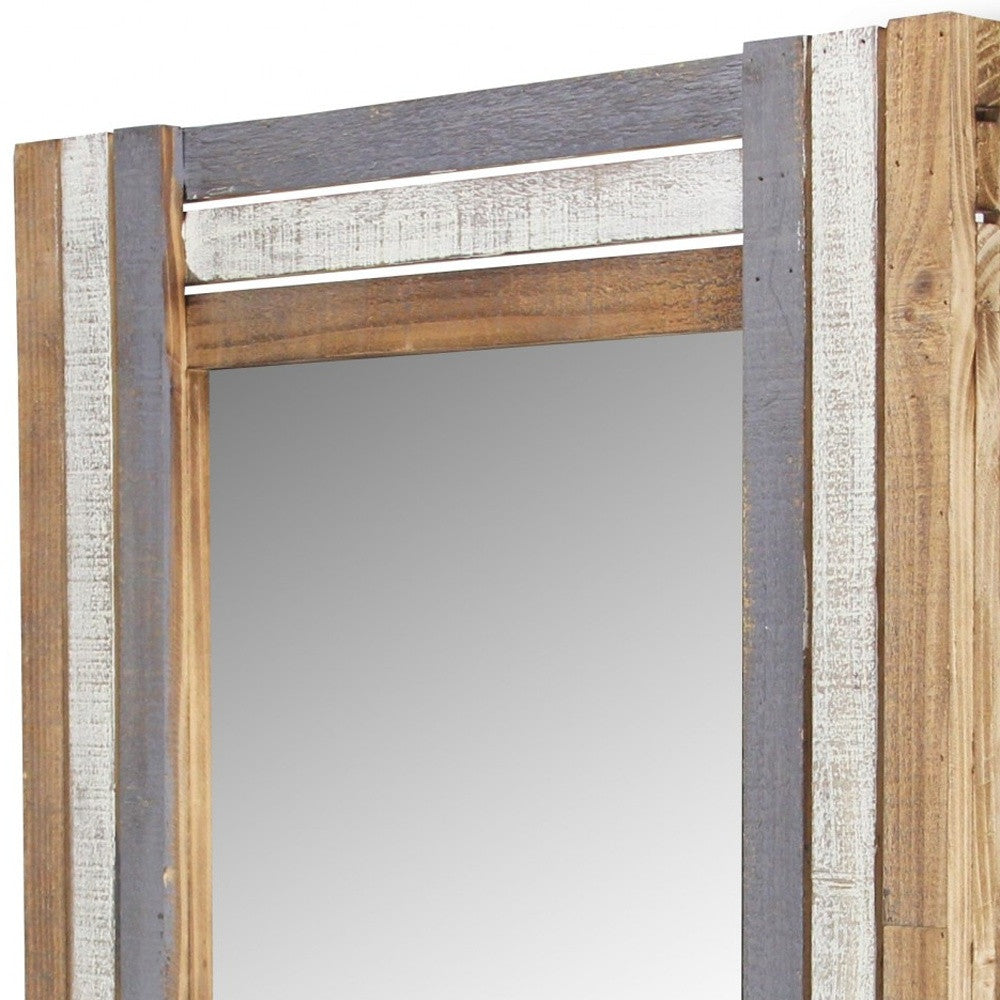 Rectangular Multicolored Wood Framed Mirror