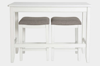 37" Light Gray And White Solid Wood Backless Bar Chair With Footrest
