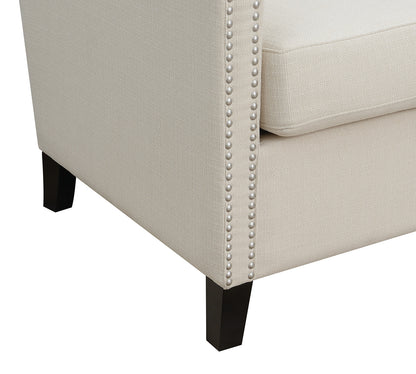 27" White And Black Linen Arm Chair