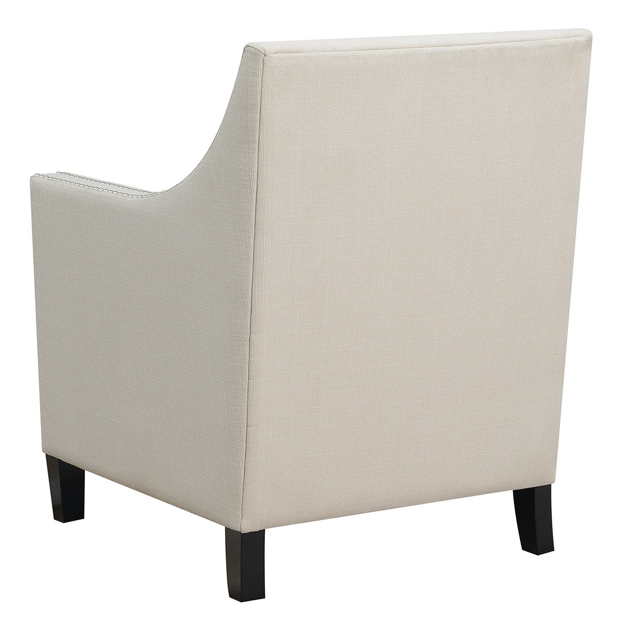 27" White And Black Linen Arm Chair