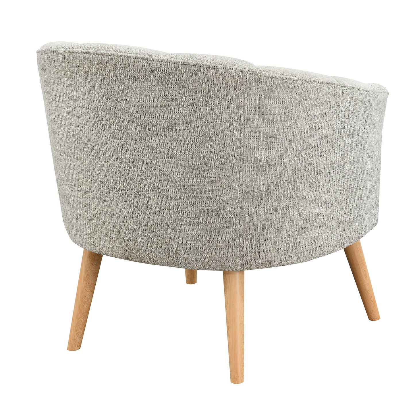31" Stone And Natural Chenille Tufted Barrel Chair