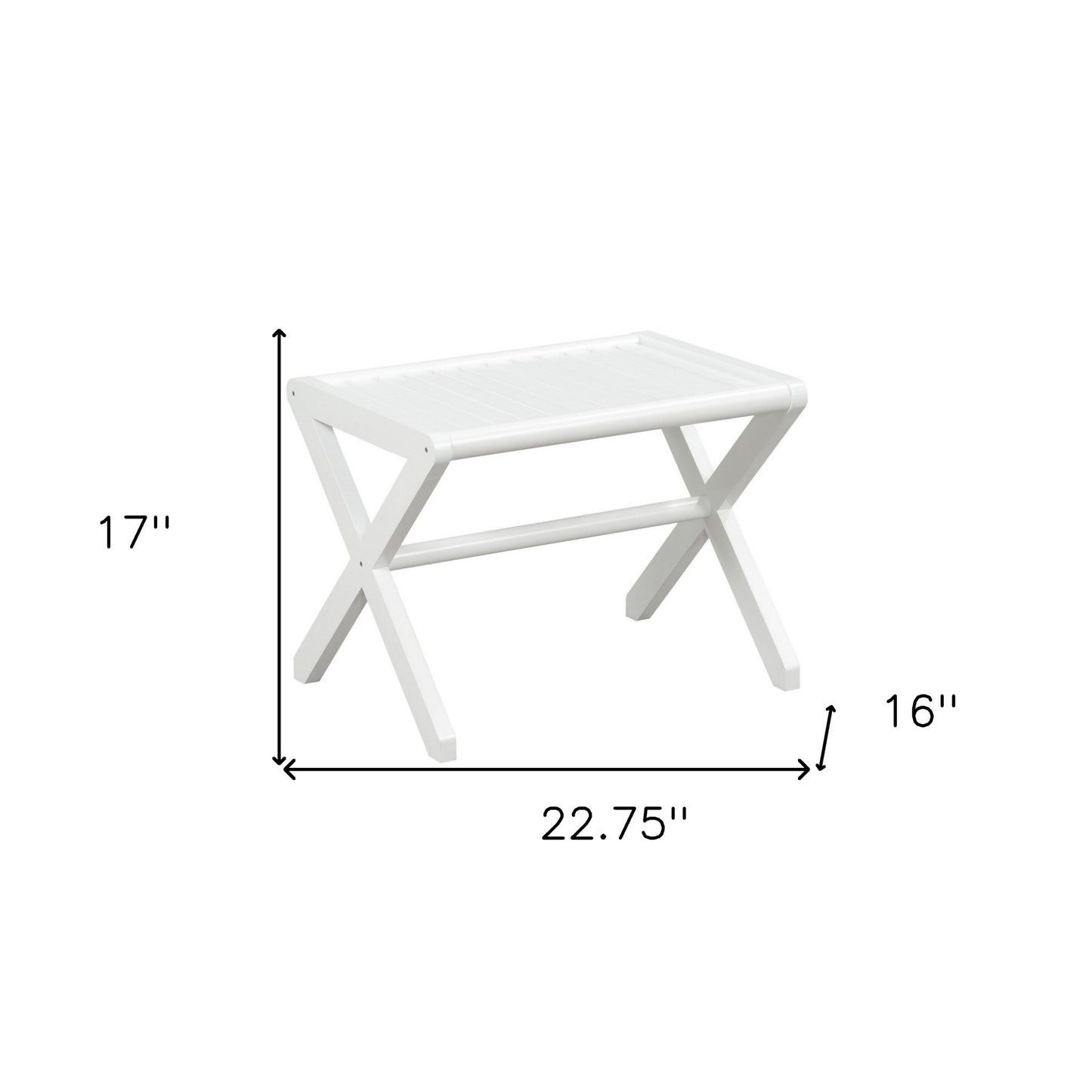 17" White Backless Bar Chair