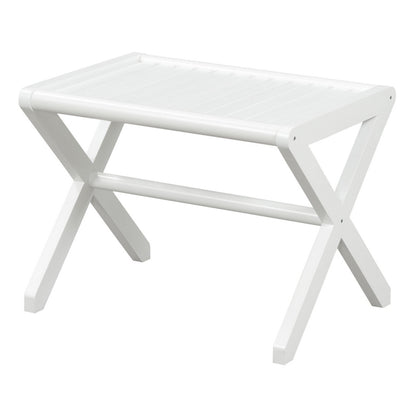 17" White Backless Bar Chair