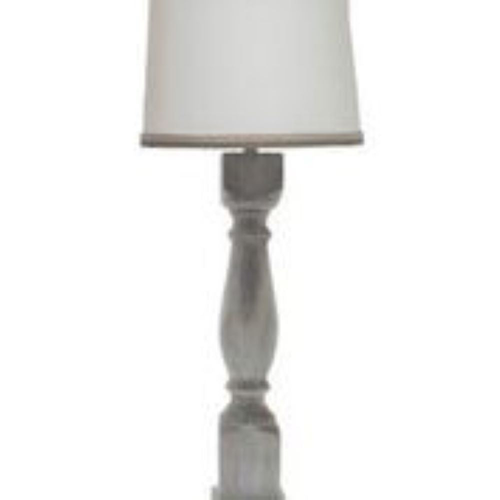31" Washed Brown Standard Table Lamp With White Shade