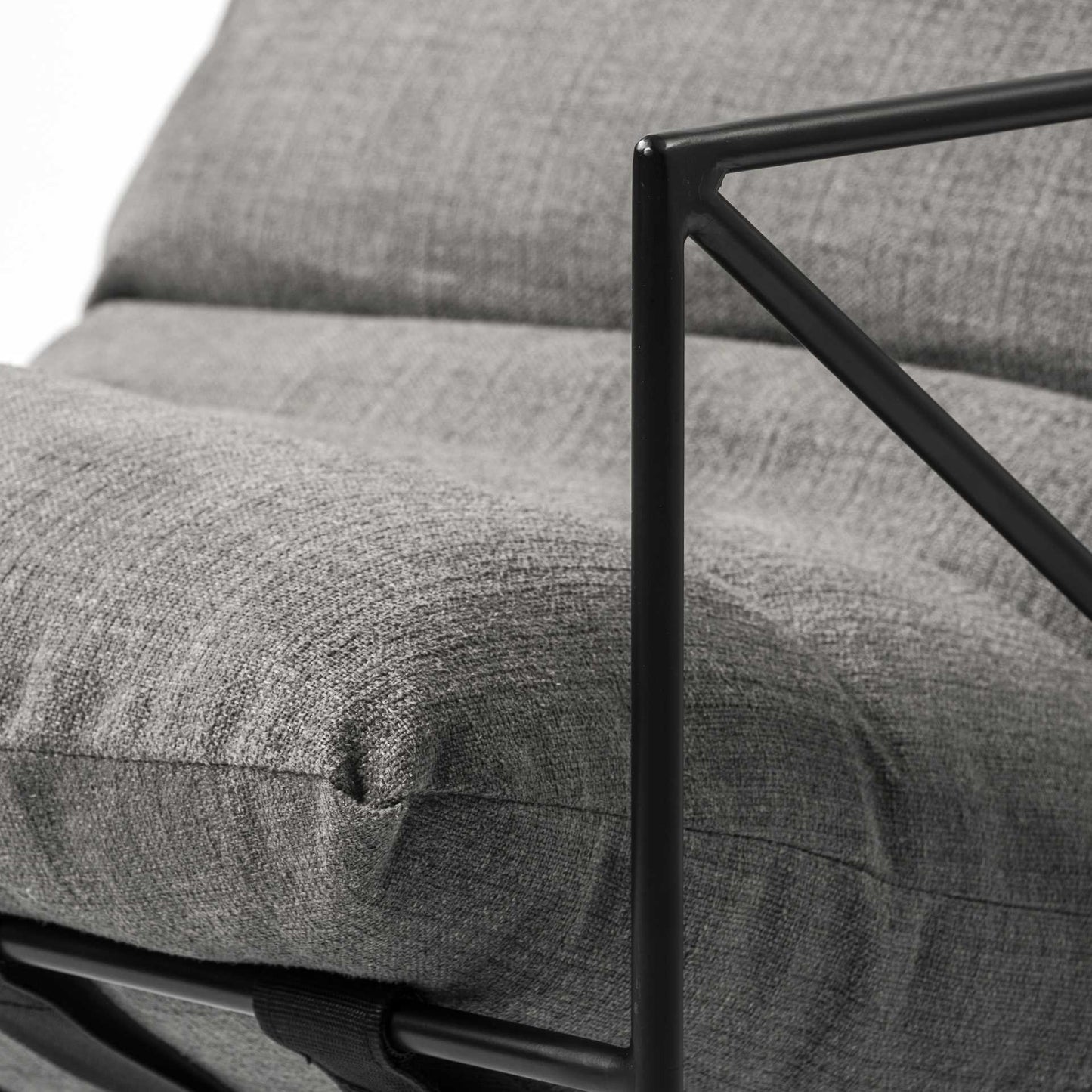 30" Gray And Black Linen Arm Chair