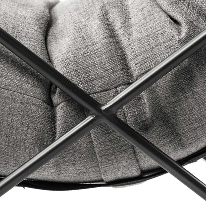 30" Gray And Black Linen Arm Chair