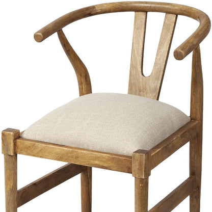 Natural Linen Seat With Light Brown Wooden Frame Dining Chair