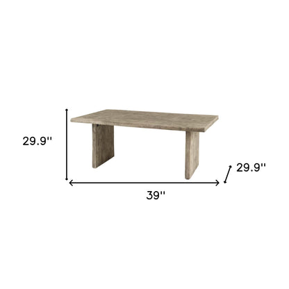80X30 Rectangular Grey Solid Wood Top & Base Dining Table