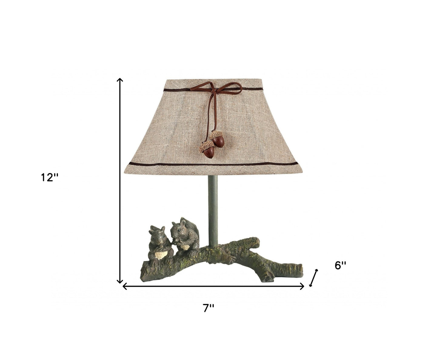 Squirrel Buddies Accent Lamp With Natural Shade