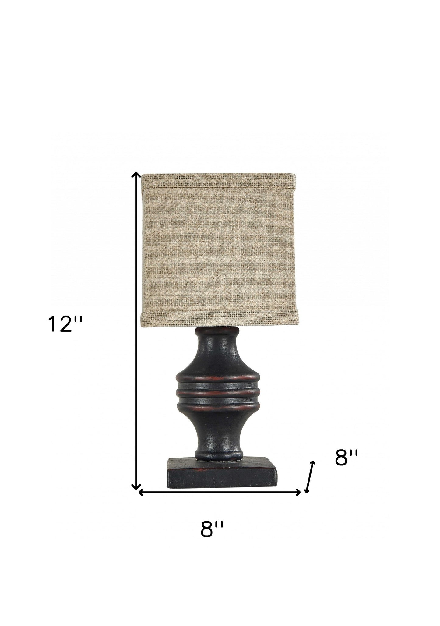 Classic Black Accent Lamp With Neutral Shade