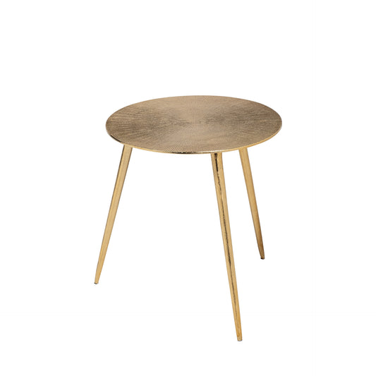 17" Gold Metal Round End Table