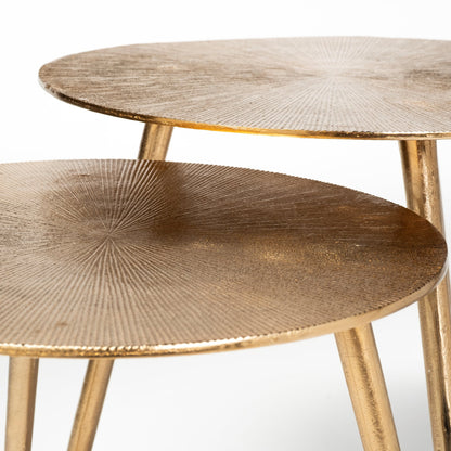17" Gold Metal Round End Table