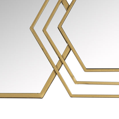 Gold Hexagon Accent Metal Mirror