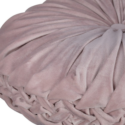 Light Pink Round Tufted Velvet Pillow