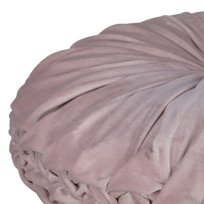 Light Pink Round Tufted Velvet Pillow