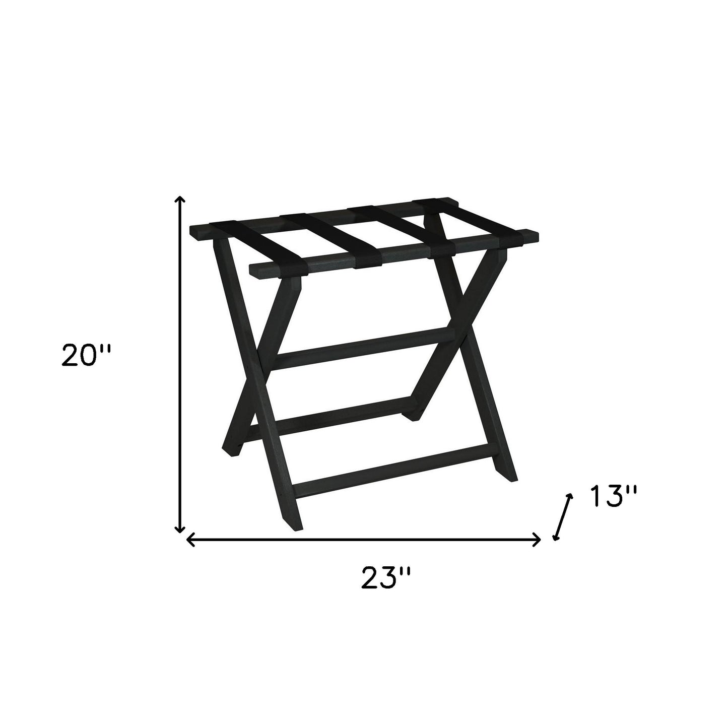 Earth Friendly Black Folding Luggage Rack With Black Straps