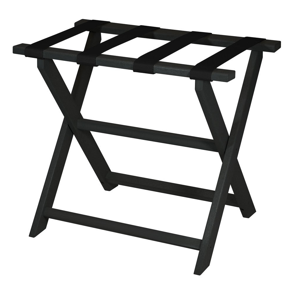 Earth Friendly Black Folding Luggage Rack With Black Straps