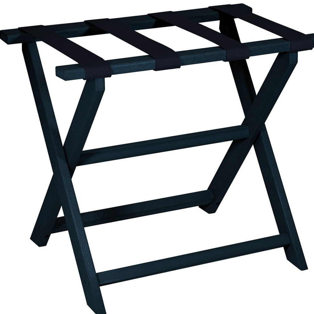 Earth Friendly Navy Blue Folding Luggage Rack With Navy Straps