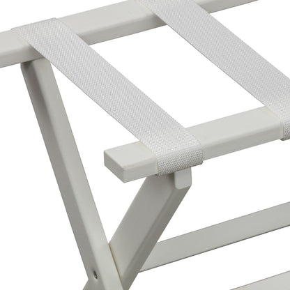 Earth Friendly White Folding Luggage Rack With White Straps