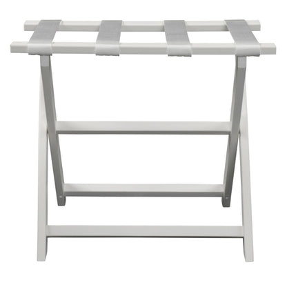 Earth Friendly White Folding Luggage Rack With White Straps