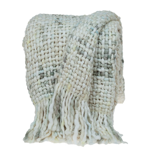 Boho Neutral Basketweave Throw Blanket