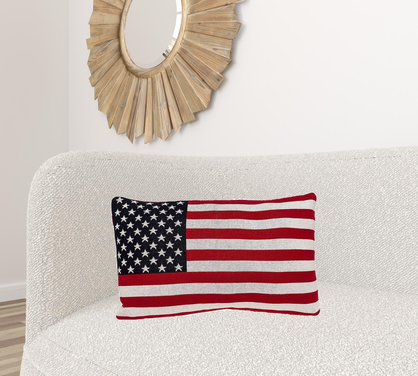 24" American Flag Lumbar Throw Pillow
