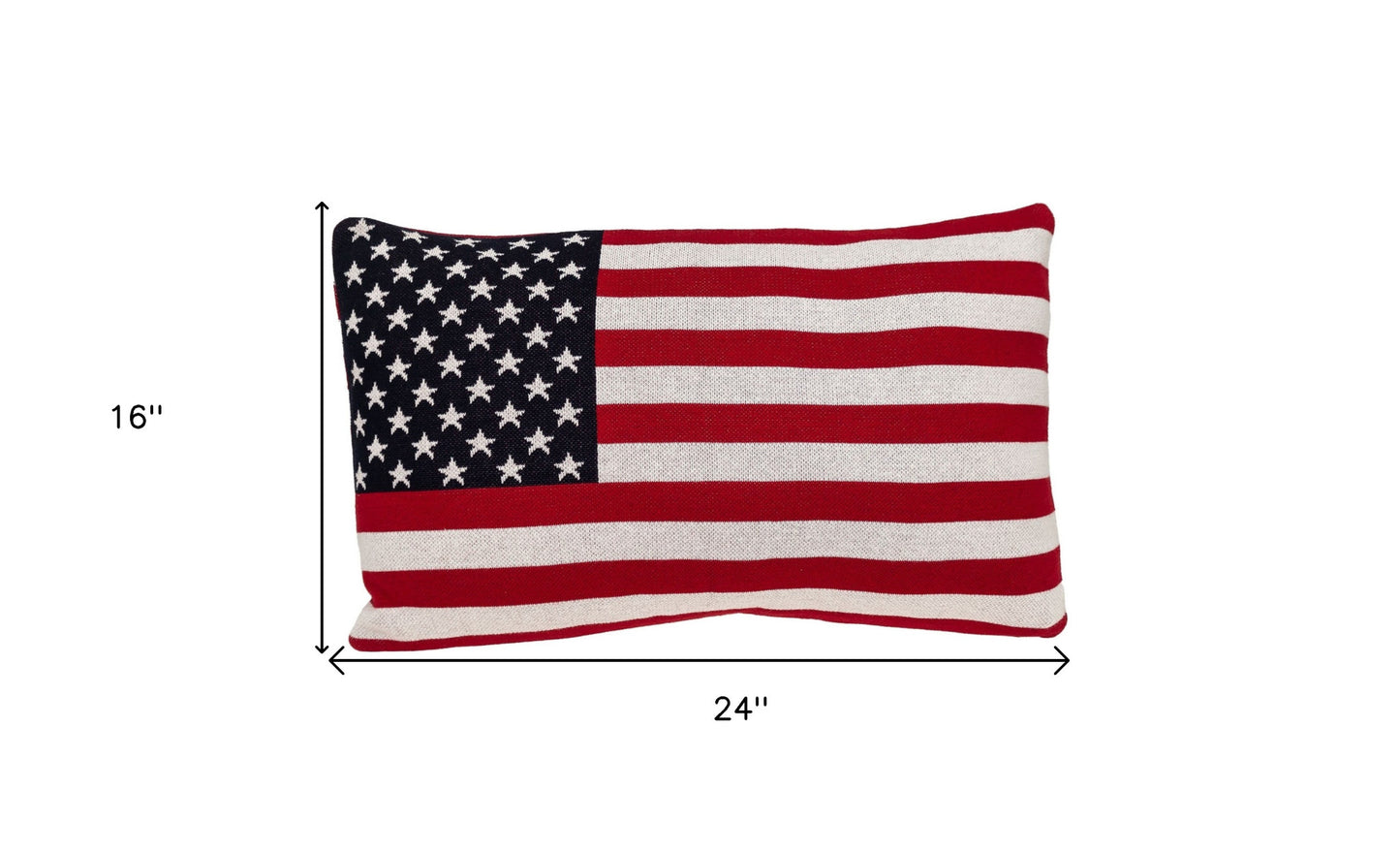 24" American Flag Lumbar Throw Pillow