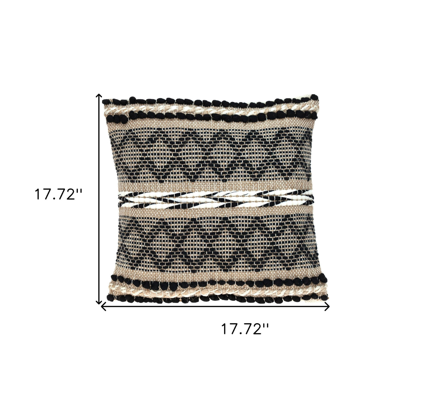 Black And Sand Woven Decorative Pillow