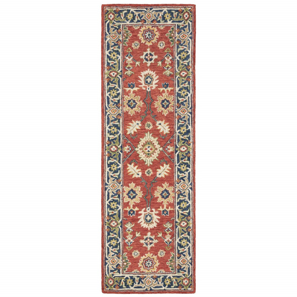 8'X10' Red And Blue Bohemian Rug