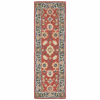 8'X10' Red And Blue Bohemian Rug